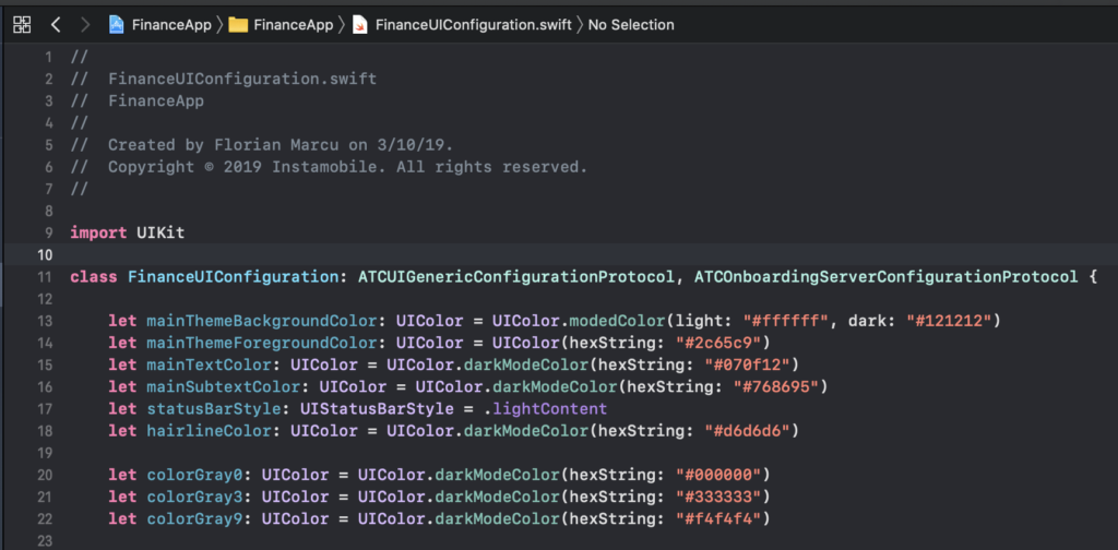 Changing App Colors and Fonts step 1