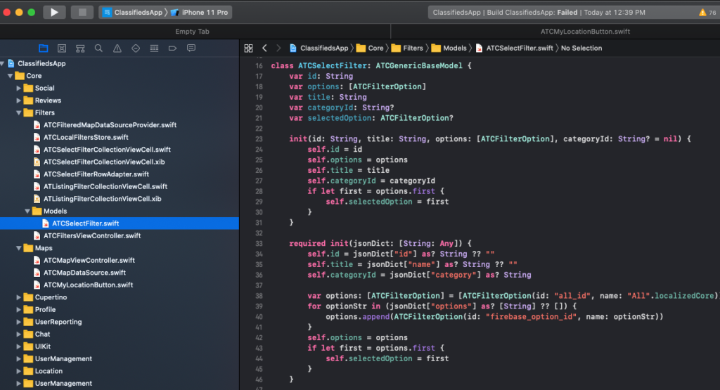 Classifieds Firebase Tables setup step 2