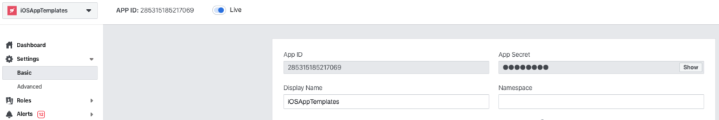 Facebook Login setup step 1