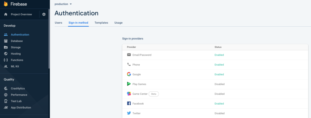 firebase auth