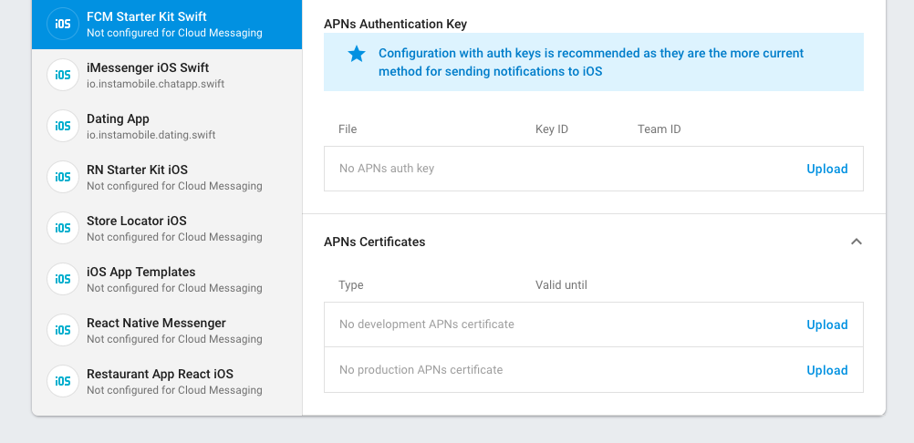 firebase console cloud messaging push notifications iOS