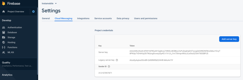 Update Server Key step 1
