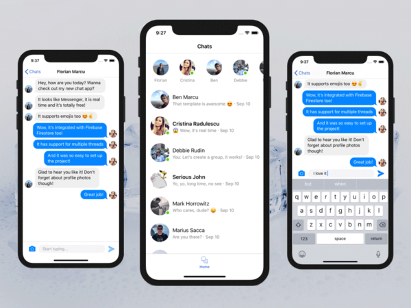 messenger swift iOS chat app free cover