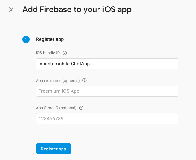 create iOS Firebase app backend chat real time